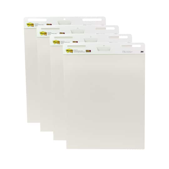 4 Packs: 4 ct. (16 total) Post-it&#xAE; Self-Stick Unlined Easel Pads, White